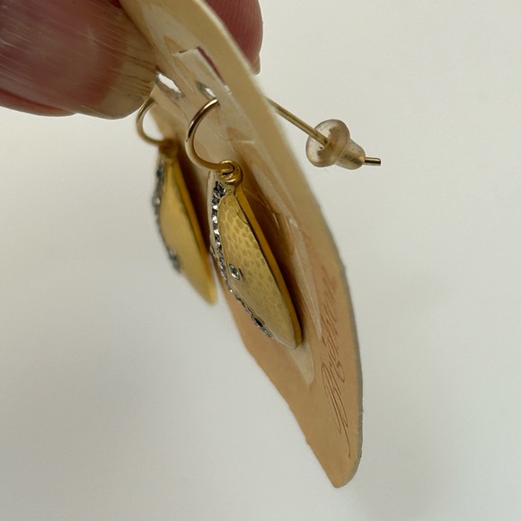 Brighton Collonade Earrings Gold Plated Clear Crystals Teardrop Dangle JE6881 - Picture 9 of 9